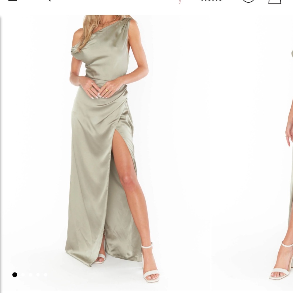 Show me your mumu satin moss green bridesmaid dress size small - NWT